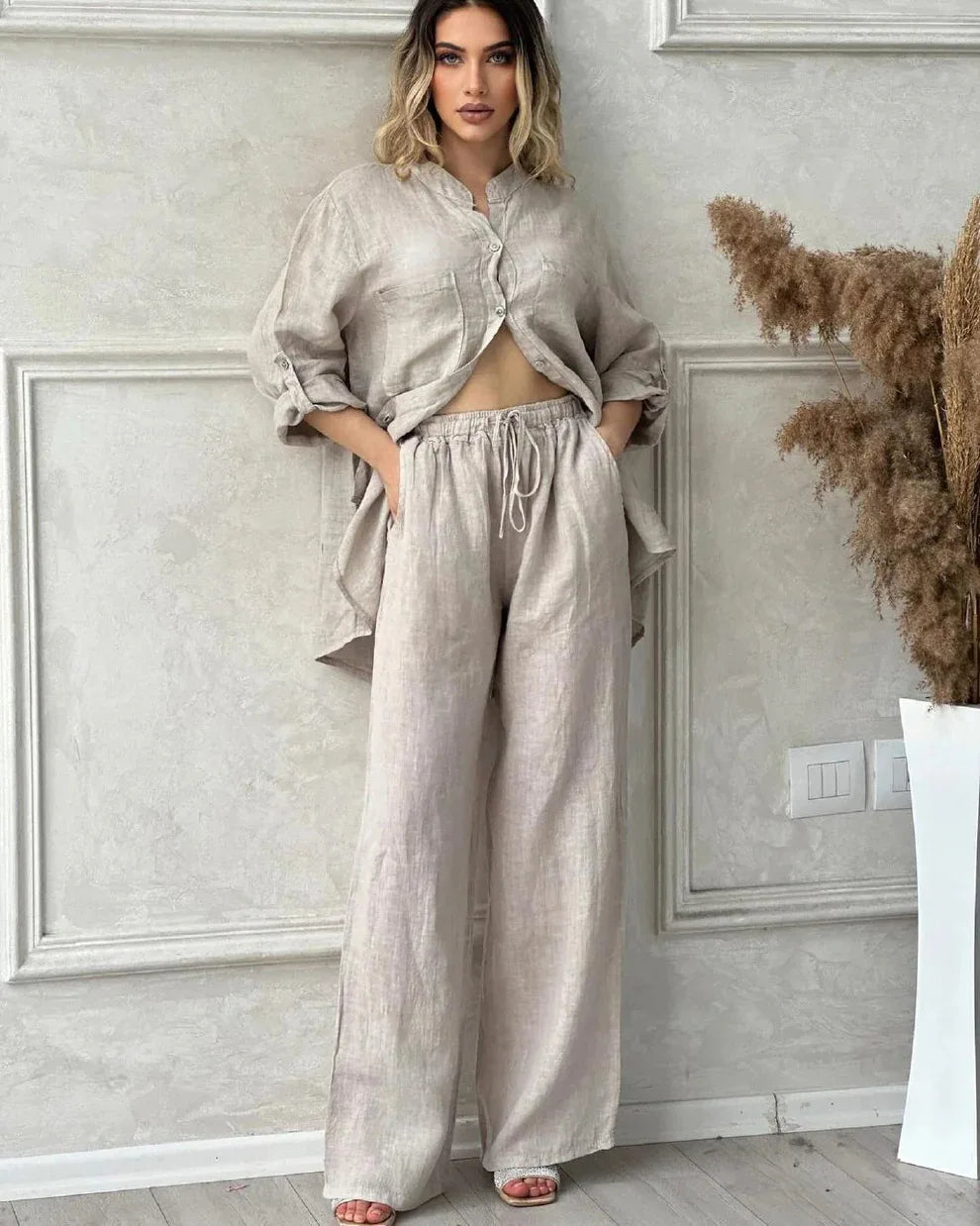 Conjunto Feminino Linho Brilho das Estrelas