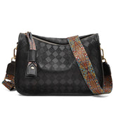 Bolsa Transversal com Estampa Geométrica e Alça Larga PretaGramora | Luxury Ladies Clothing