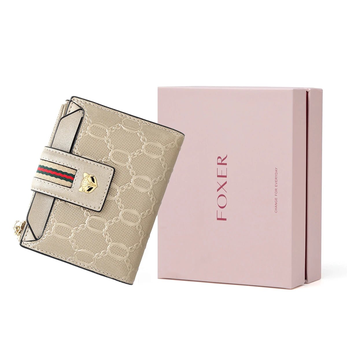 Carteira Feminina Compacta com Fecho Raposa e Zíper BegeGramora | Luxury Ladies Clothing