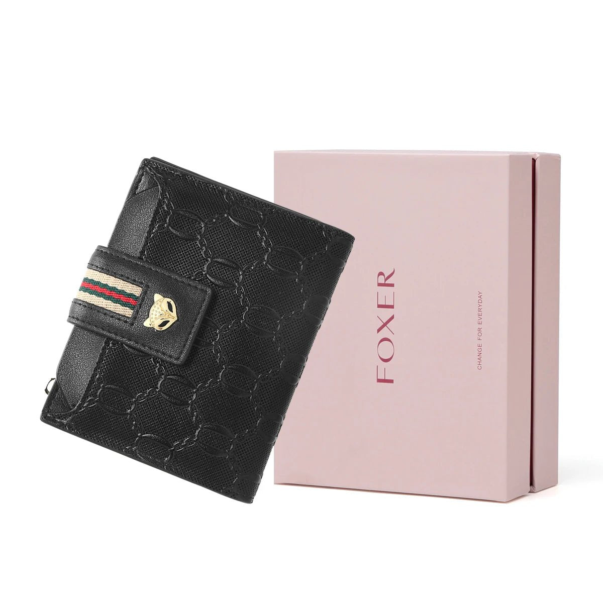 Carteira Feminina Compacta com Fecho Raposa e Zíper PretaGramora | Luxury Ladies Clothing