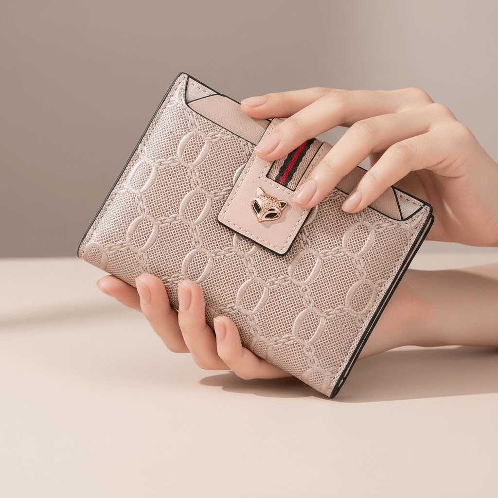 Carteira Feminina Compacta com Fecho Raposa e Zíper RoseGramora | Luxury Ladies Clothing