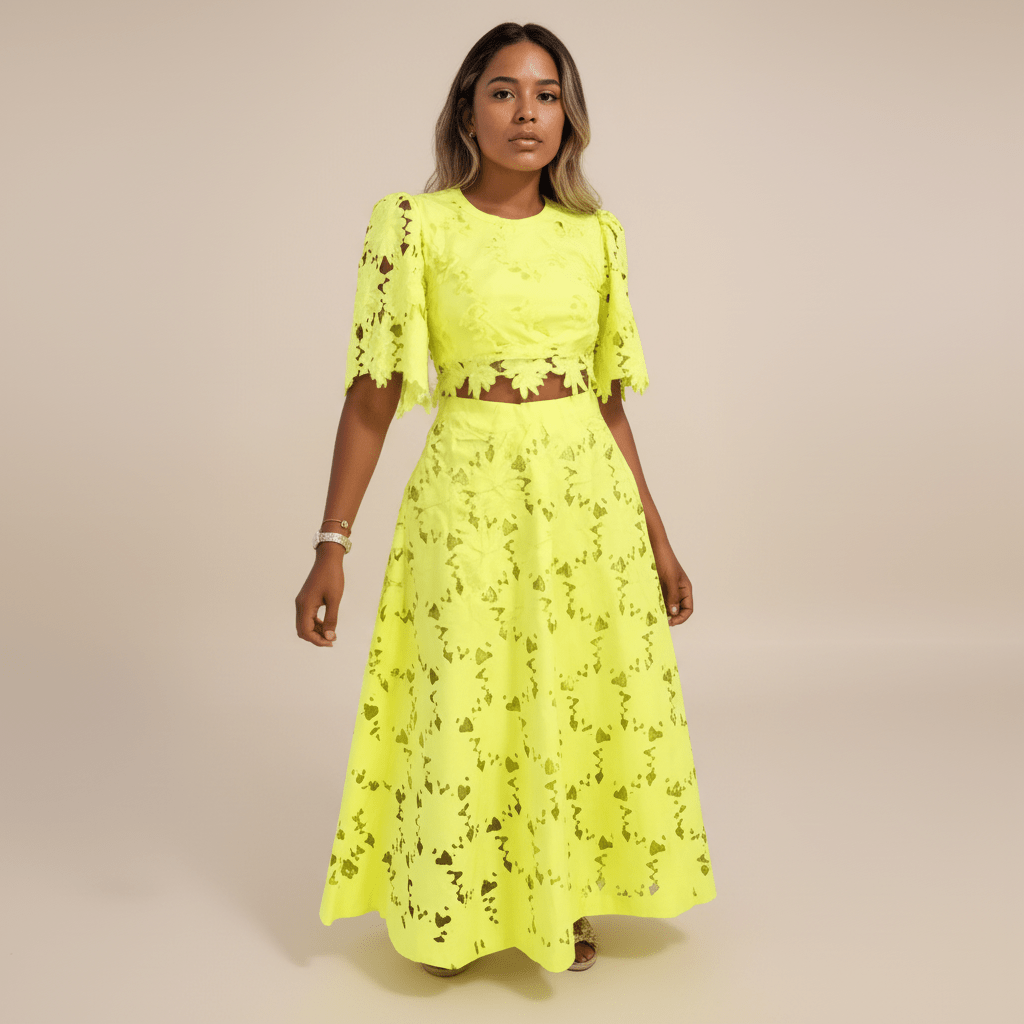 Conjunto de Renda FloridoGramora | Luxury Ladies Clothing