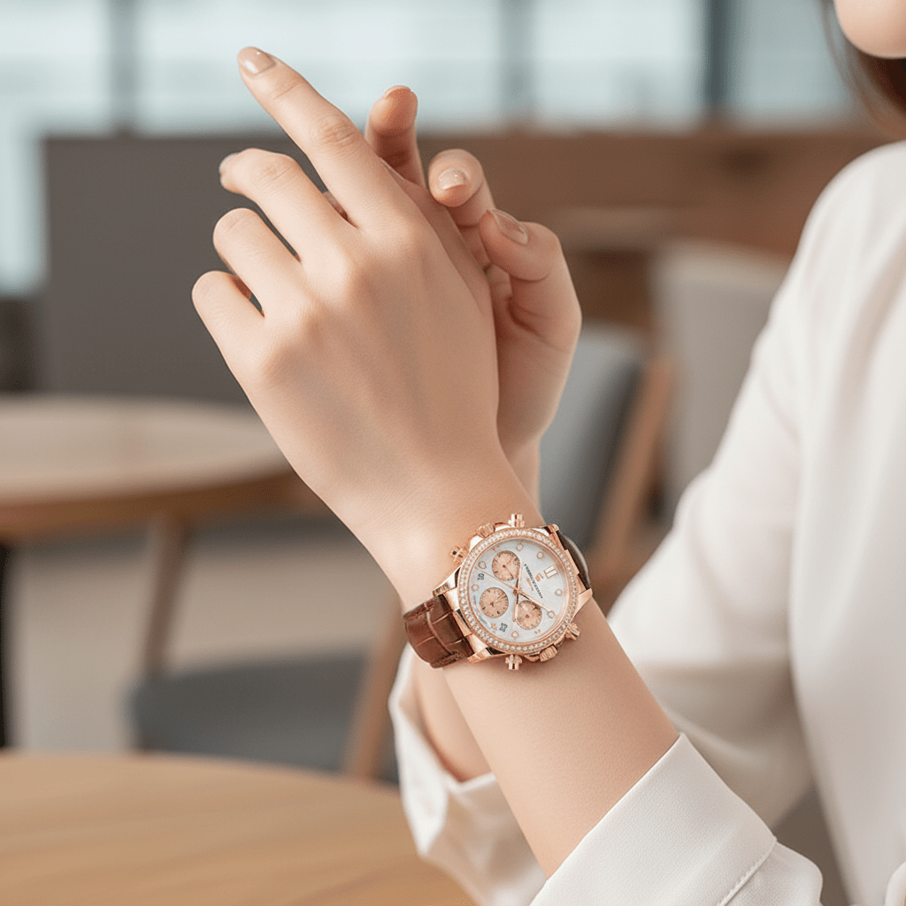 Relógio Pagani Design Feminino Cronógrafo com Safira e Cristais GoldGramora | Luxury Ladies Clothing