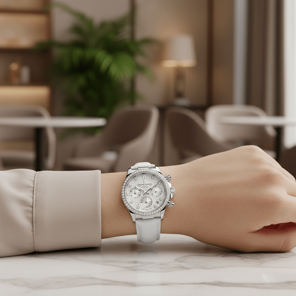 Relógio Pagani Design Feminino Cronógrafo com Safira e Cristais whiteGramora | Luxury Ladies Clothing