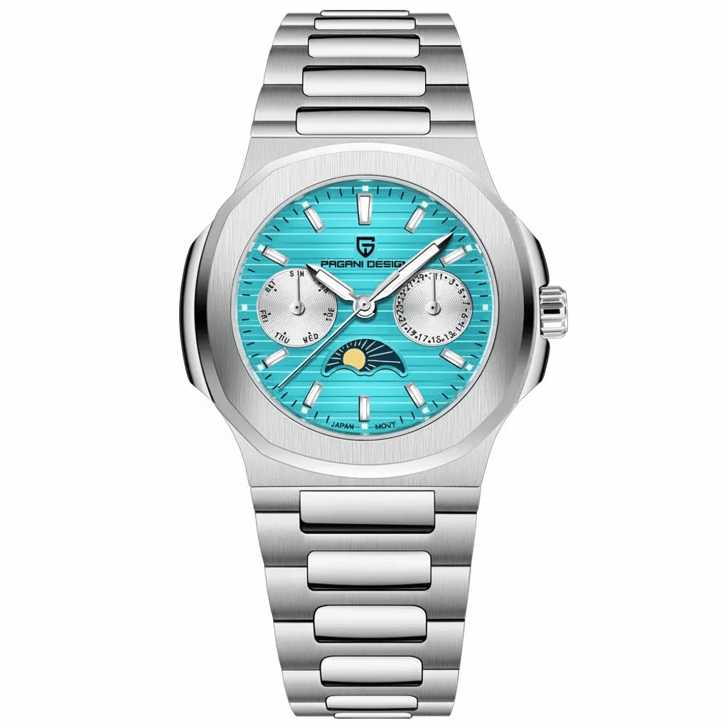 Relógio Pagani Design Feminino Fase da Lua e Safira Ice BlueGramora | Luxury Ladies Clothing