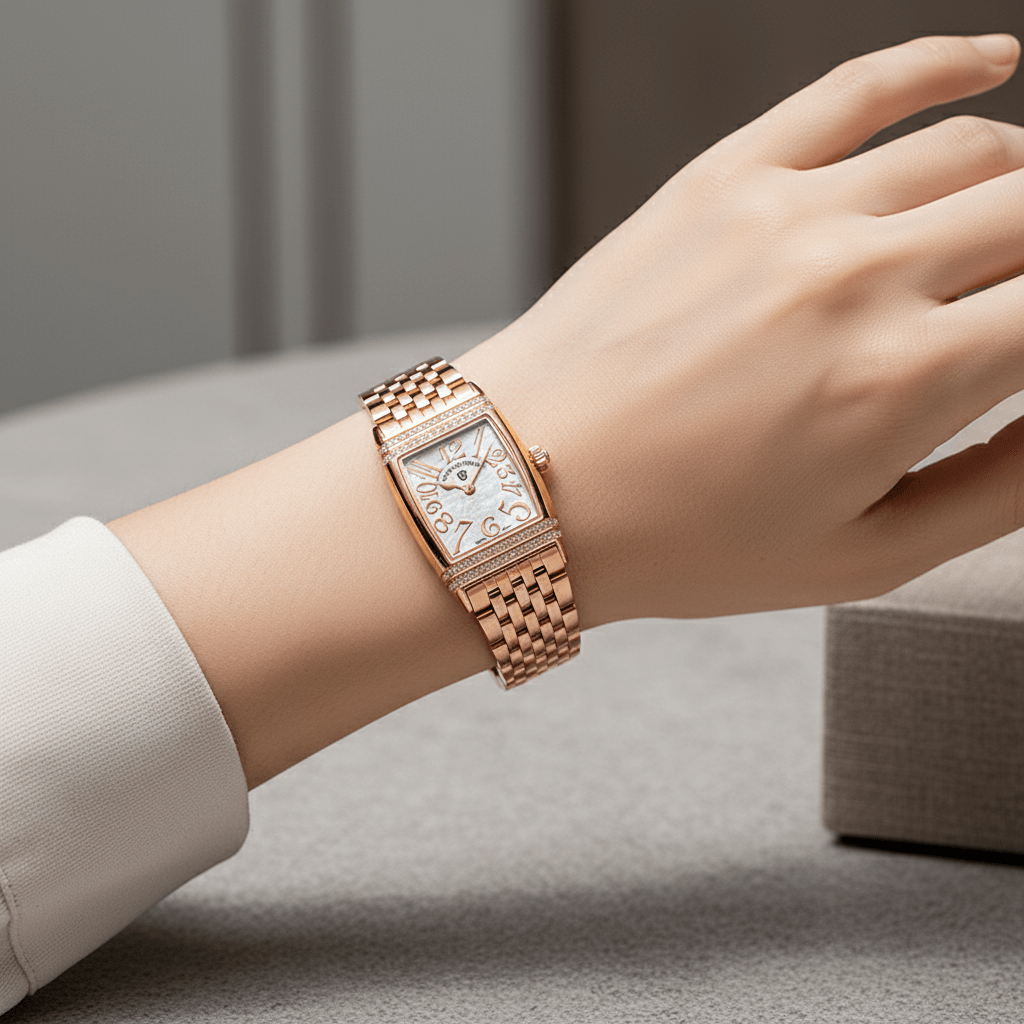 Relógio Pagani Design Feminino Retangular Safira e Cristais Gold WhiteGramora | Luxury Ladies Clothing